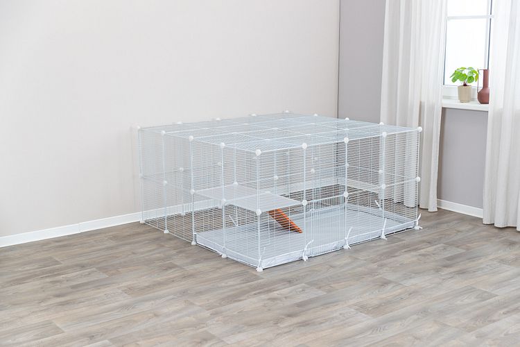 TRIXIE Indoor Freilaufgehege, Metall/Kunststoff, 140 × 35 × 70 cm, weiß