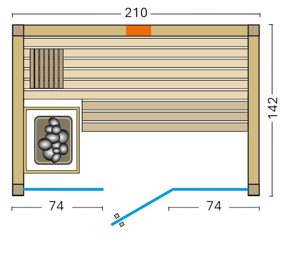 Infraworld Sauna Gracil Complete 142 - 75 mm Multifunktionssauna inkl. 5-teiligem gratis Zubehörset