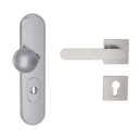 Vorschaubild Griffwerk TITANO Kombi SB_882 ES1 (S2) -Edelstahl matt Kombi-Schutzbeschlag -Knopf/Drücker -mit Griff AVUS -SG -eckig -L -ZA, 72mm -TS 38-50