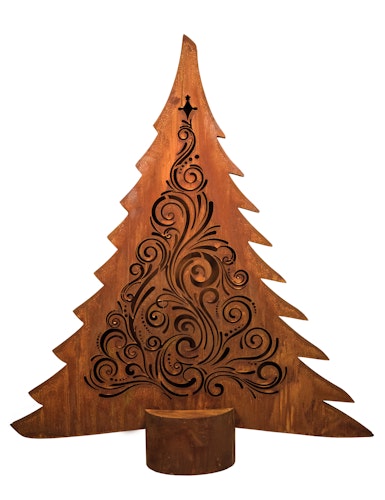 Badeko Deko-Baum „Leander“ in Edelrostoptik inkl. LED-Leuchtband