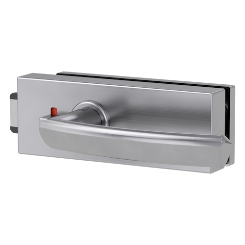 Griffwerk Jette PURISTO S -Edelstahl matt Ganzglastürbeschlagset -3-teiliger Bandsatz -mit Griff JETTE CRYSTAL -EM -smart2lock