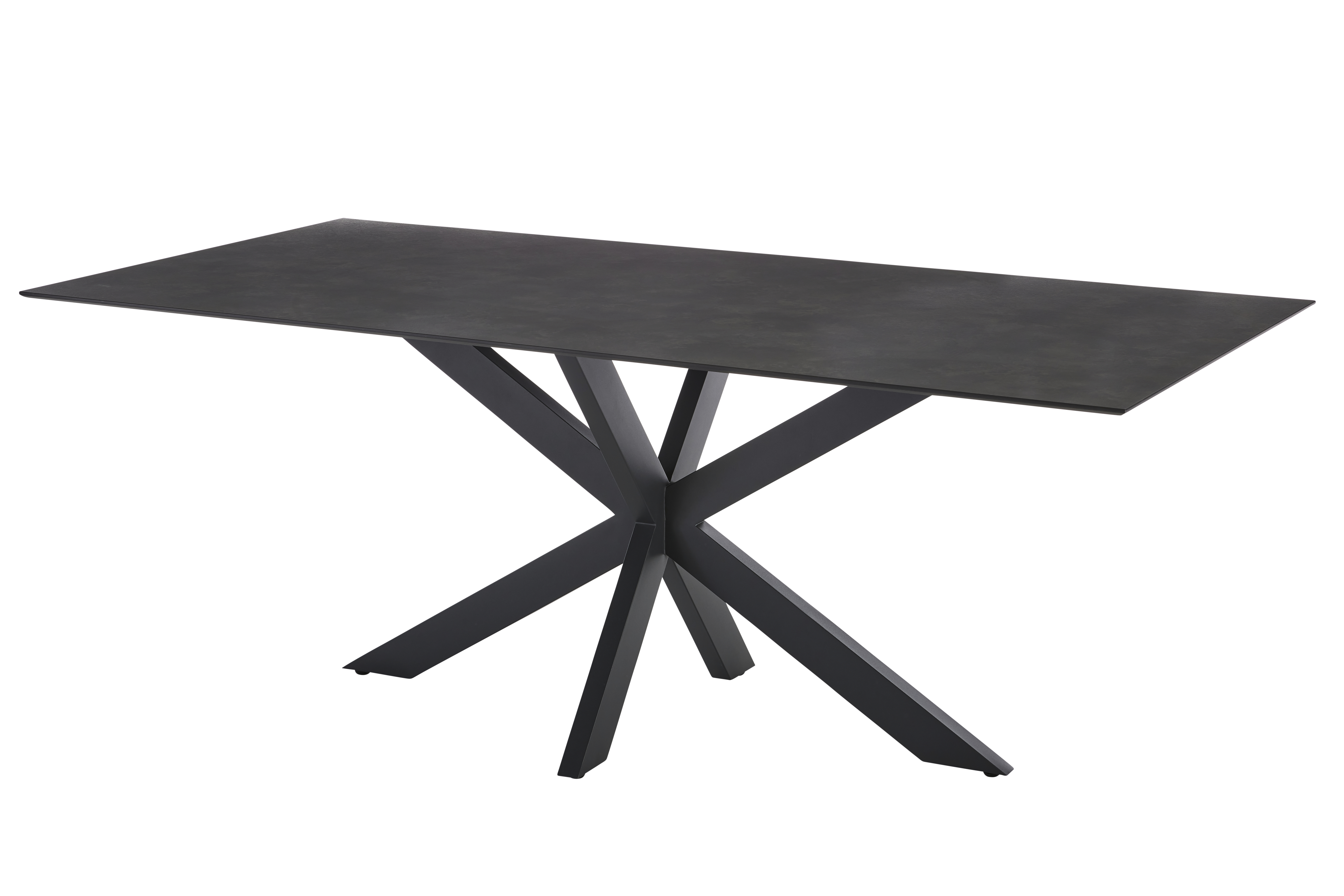 Diamond Garden Tisch MARBELLA 200 x 100 cm,  Edelstahl Dunkelgrau / HPL Granit Dunkel