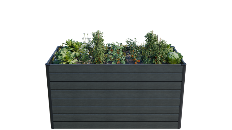 GroJa Solid Rhombus Stecksystem Hochbeet 150 x 70 x 79 cm  Steingrau co-extrdiert