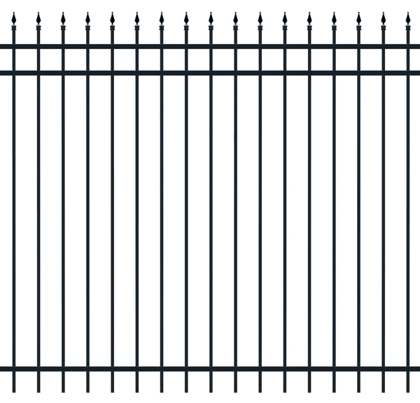 Alberts® Zaunfeld Columbus,Alu,matt schw.Kst.b.,lichte Breite2000mm,Höhe1800mm 510503