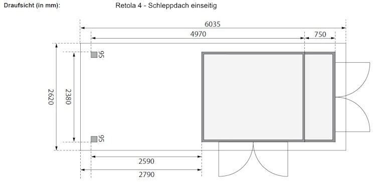Karibu Woodfeeling Gartenhaus Retola 2/3/4/5/6 inkl. Anbauschrank u. 280 cm Schleppdach