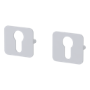 Vorschaubild Griffwerk Schlüsselrosettenpaar ONE abgerundet Profilzylinder Flachrosette Seidenweiß