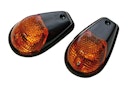 Vorschaubild HIGHSIDER smart Verkleidungsblinker Glühlampen Blinker Gehäuse Schwarz / Linse Rauchgrau (Paar), Vorn