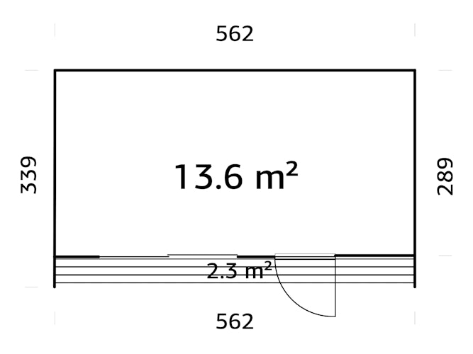 Palmako Gartenhaus Johanna 13,6 m² - 160 mm