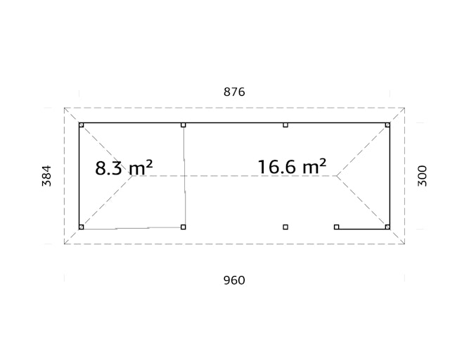 Palmako Pavillon Bianca 24,9 m² Set 515 Slide Plus mit Isolierglas-Schiebetüren
