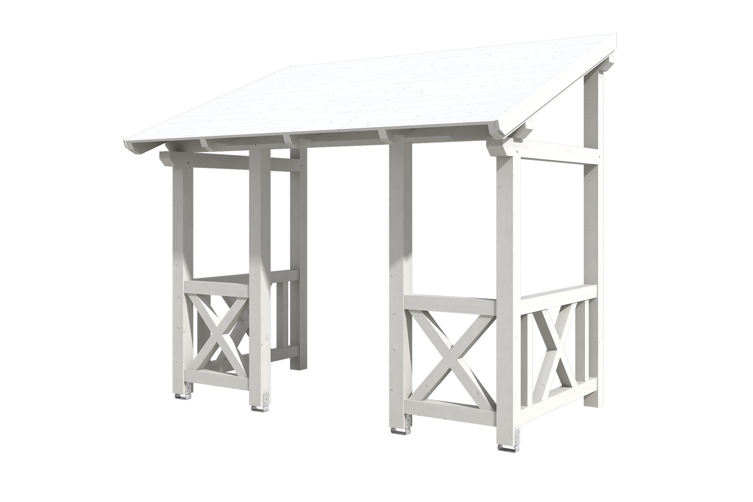 Skan Holz Pultdach Vordach Paderborn-Typ 7-weiß