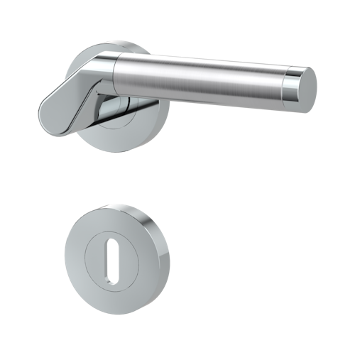 Griffwerk CORINNA Schraubtechnik GK4 -Chrom/Edelstahl Rosettengarnitur -Schraubt. -BB -TS 40-45mm