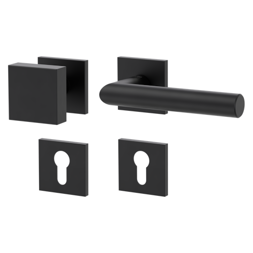 Griffwerk Wechselgarnitur VAYA 128 LUCIA fast2fix Fast2Fix GK3 Rosetten eckig Profilzylinder Graphitschwarz