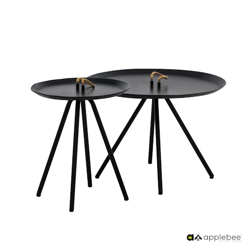 Apple Bee 2er Set Kaffeetische ELLE ALU, Aluminium Schwarz - Abverkauf