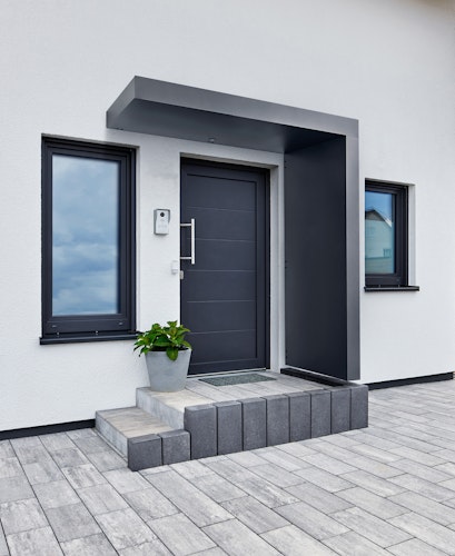 Gutta Rechteckvordach BS Plus 200 inkl. Seitenteil (neues Modell)