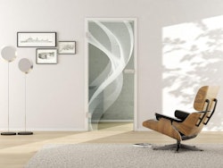 Griffwerk Glasdrehtür (ESG) 3D 636 ESG PURE WHITE klar 834x1972x8mm Studio/Office DIN R