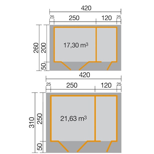 Weka Gartenhaus 253 - 28 mm