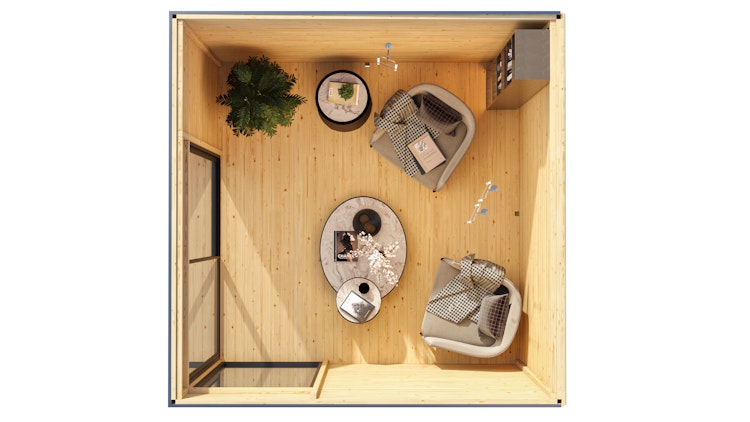 Karibu Design Gartenhaus View Slide mit Aluminium Schiebetür - 38 mm (Homeoffice-Gartenhaus)