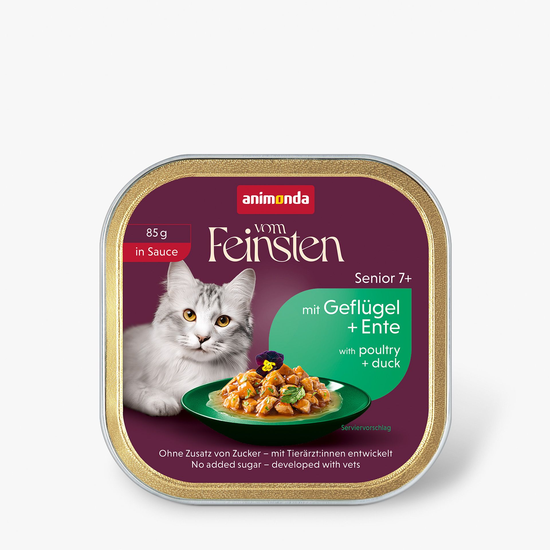 animonda Vom  Feinsten Senior Geflügel+Ente in Sauce 32 x 85g Katzennassfutter