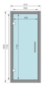 Vorschaubild Karibu graphitfarbene Ganzglastür für 38/40 mm Kabinen