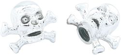CONTEC Ventilkappe Valve.Caps Schraderventil silber chrom Skull &amp, Bones