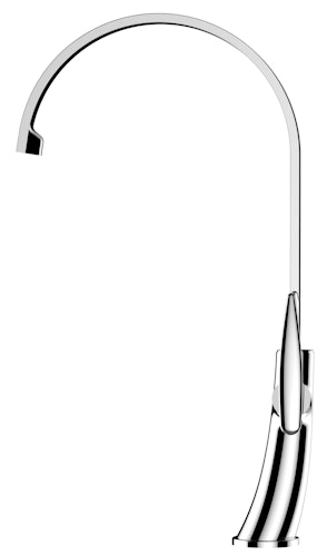 Wasserhahn Küchenarmatur, LEAF, mit 360° schwenkbarem flachem U-Auslauf, Verchromt