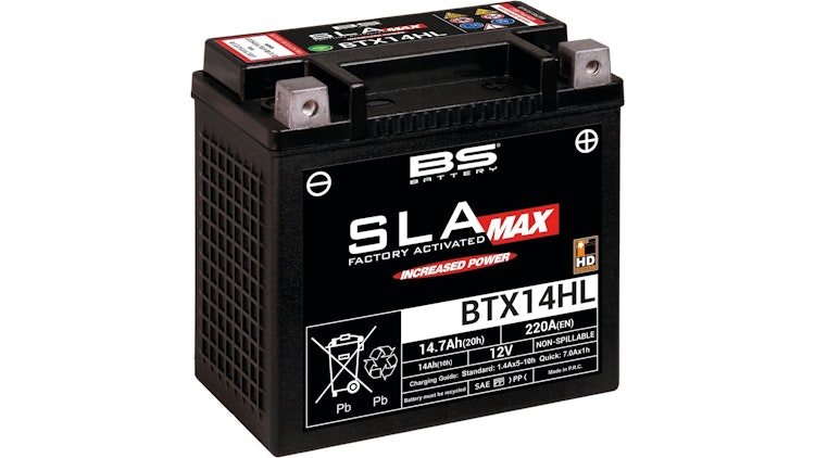 BS-Battery Batterie BS-Battery, SLA-MAX HD, versiegelt, startverstärkt, rüttelfest, Batterie "YTX14HL-BS"