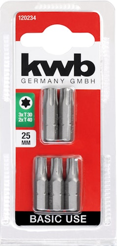 kwb 5 Bits 25mm Torx 30/40 BasicSB 120234