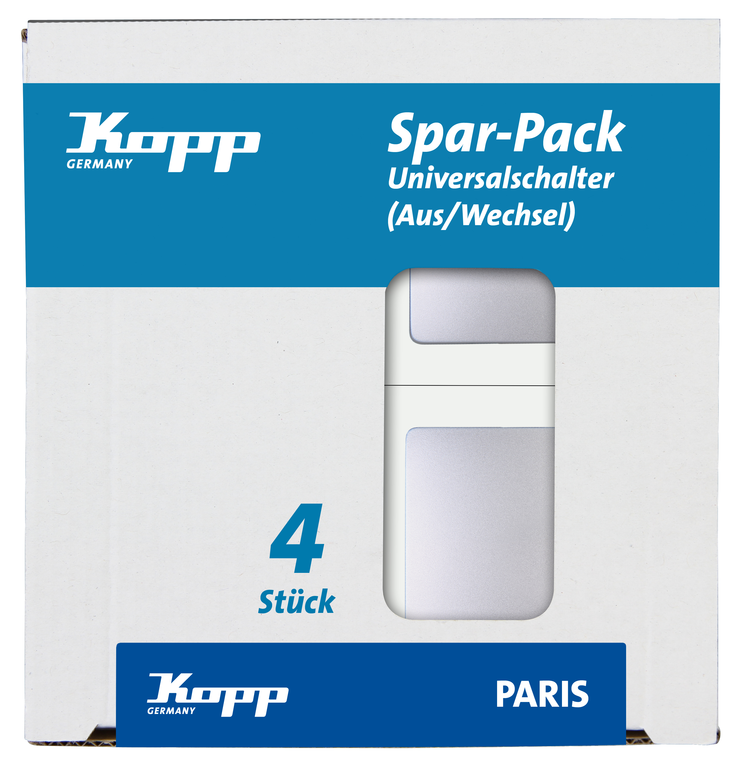 Kopp Universalschalter PARIS silber, Profi-Pack
