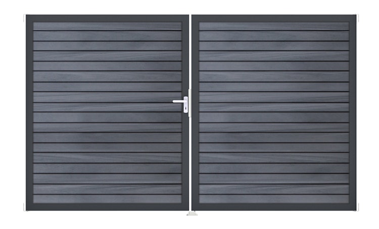 GroJa Solid Rhombus Doppeltor Rahmen Aluminium Anthrazitgrau 3000 x 1800 mm