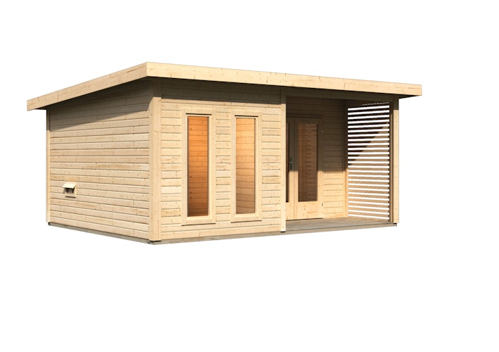 Karibu Saunahaus Mainburg 5 mit Vorraum - 38 mm inkl. gratis Sauna-Zubehörset im Wert von 234,94 €