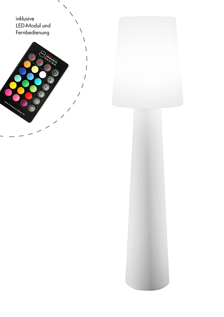 8 seasons design LED-Stehleuchte No. 1, 160 cm, weiß (RGB)