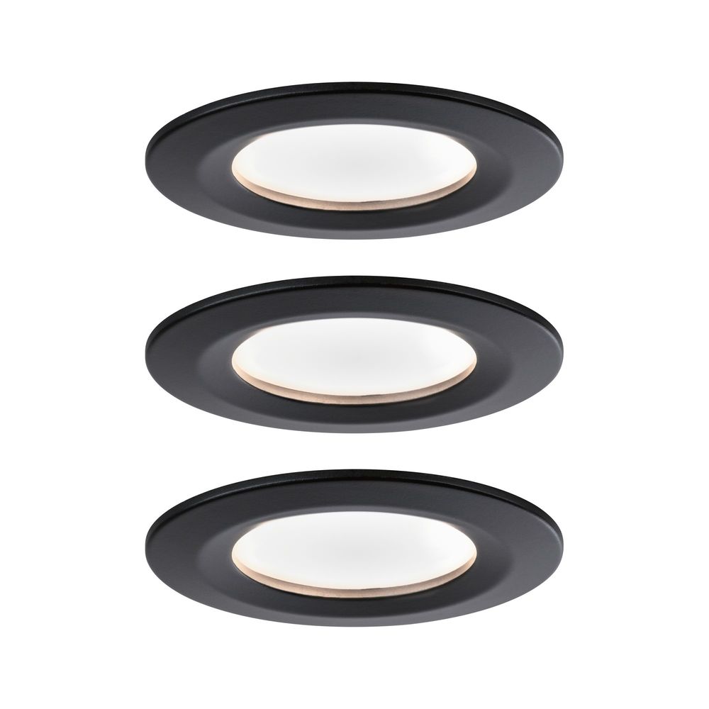 Paulmann Einbauleuchte Nova Coin starr schwarz 3er-Set