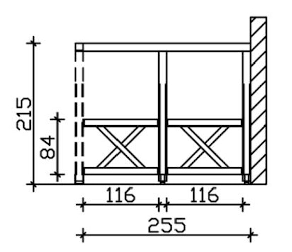Skan Holz Andreaskreuz-Seitenwand für Terrassenüberdachung Douglasie