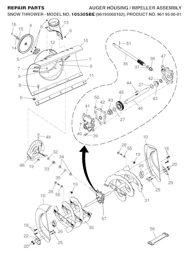 Husqvarna Schneefräsen/Fräsen 10530 SBE, 96195000102, 961950001, 2006-07