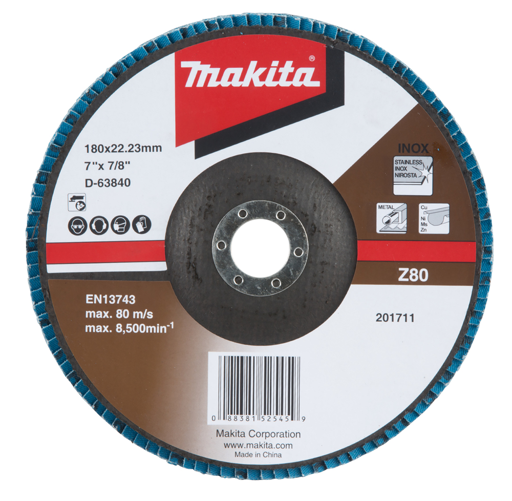 Makita Fächerschleifscheibe 180 mm Z80 D-63840