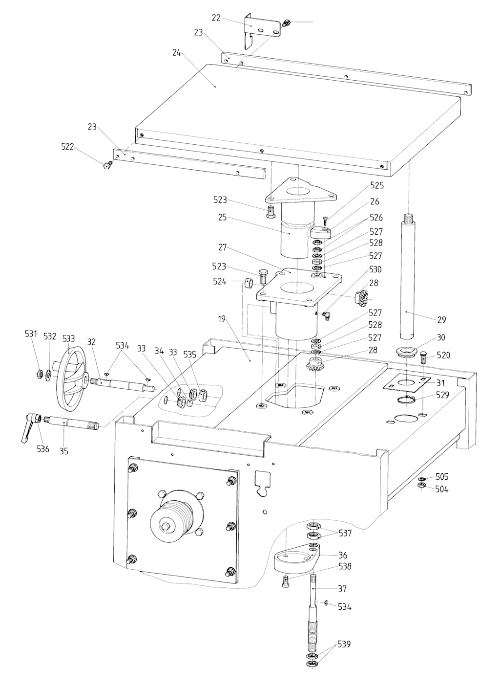 Explosionszeichnung Ersatzteile