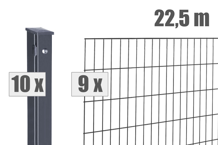 dz Doppelstab-Zaunset MAX 8/6/8 mit Pfosten VAP