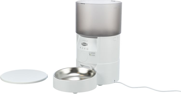 TRIXIE Futterautomat TX-S Smart 3.0L, 3 l/18 × 31 × 18 cm, weiß
