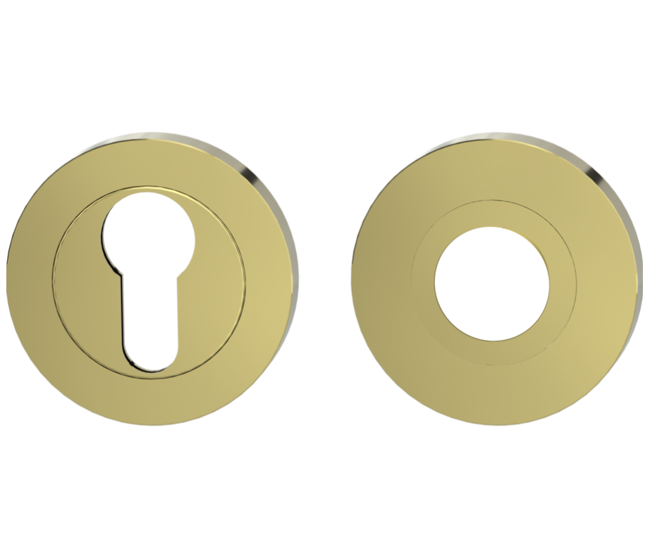 GRIFFWERK Kombi-Innen-Rosettensatz Klipptechnik rund mit Zierring Messing-Optik