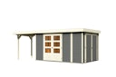 Vorschaubild Karibu Woodfeeling Gartenhaus Retola 2/3/4/5/6 inkl. Anbauschrank u. 240 cm Schleppdach