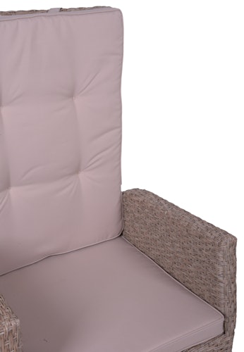 Garden Pleasure Gartenmöbel Set BRAGA 03, Tisch 180 x 90 + 4 Sessel, Polyrattan / Akazie / Kissen 100 % Polyester