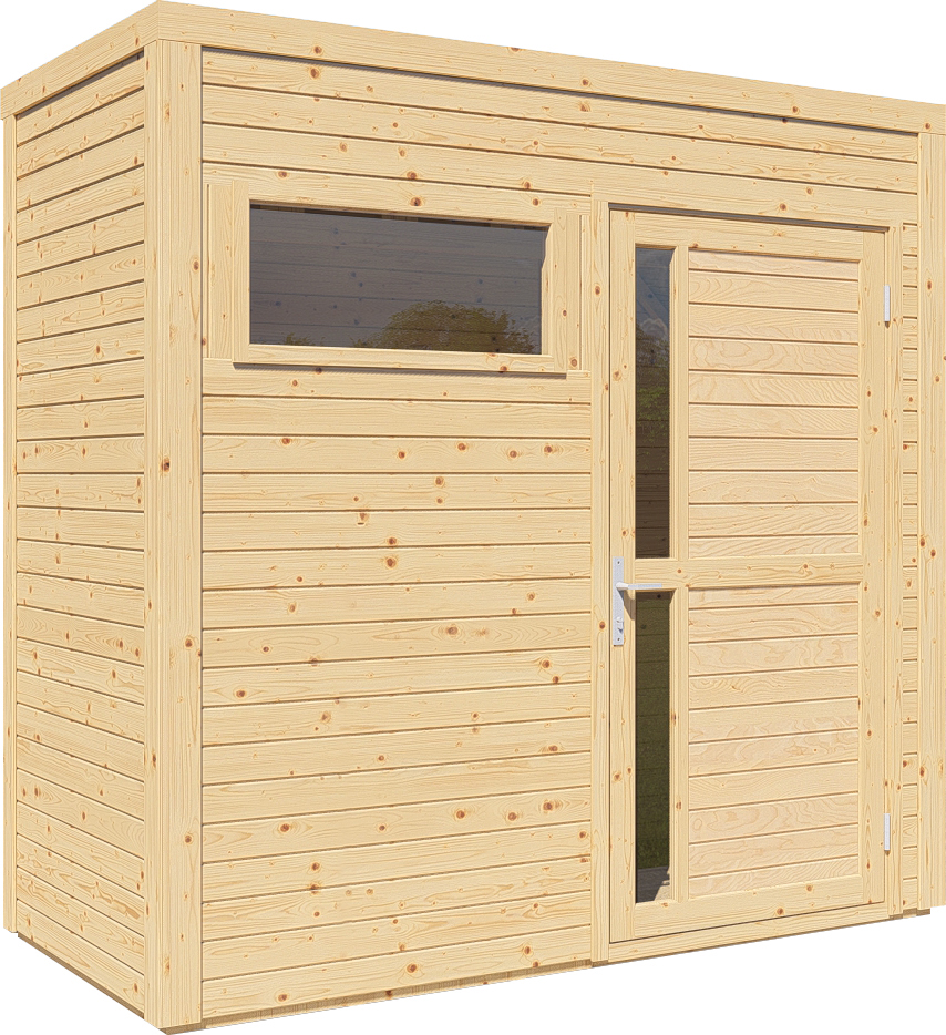 Bertilo Gartenhaus Cubus 1 - 19 mm naturbelassen