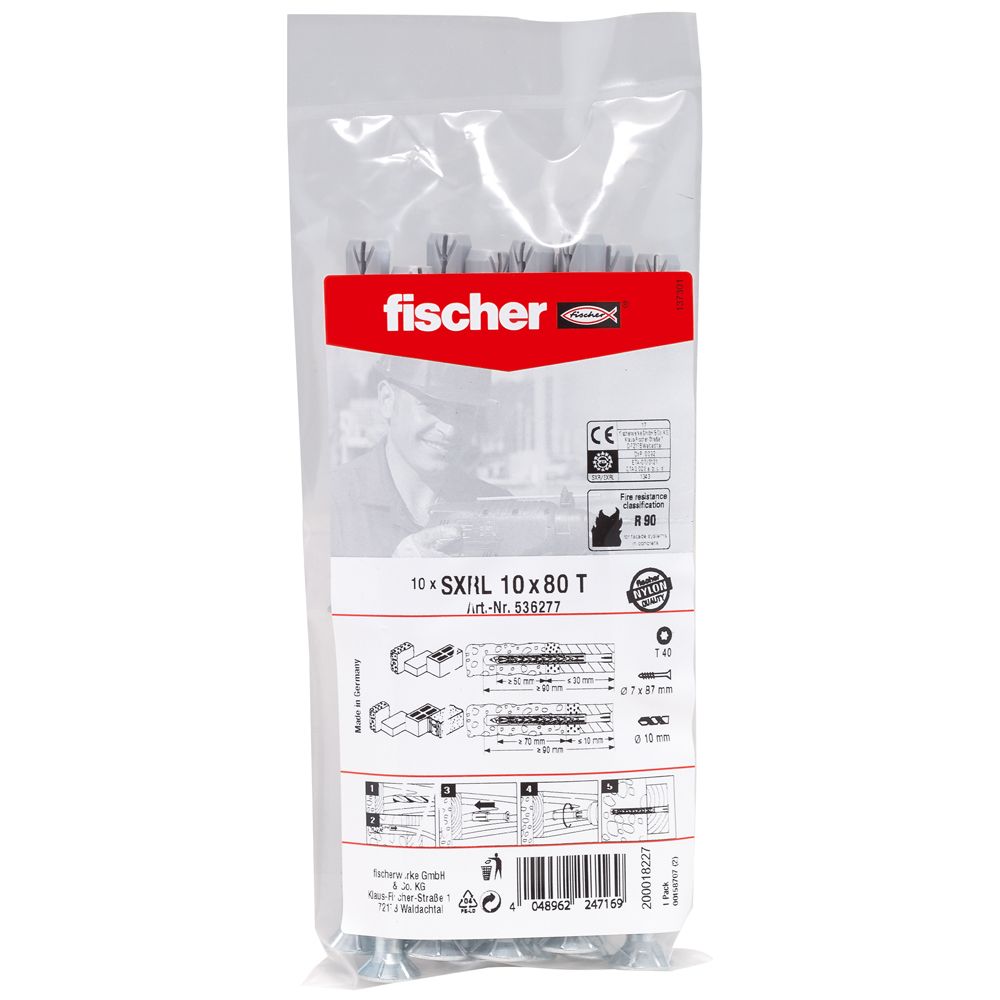 FISCHER Langschaftdübel SXRL 10x80 T B (10 St.)