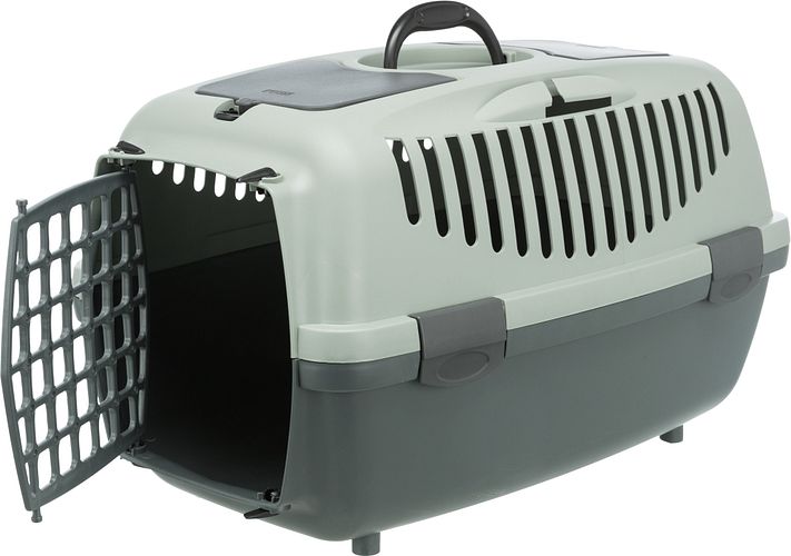 TRIXIE Transportbox Capri 2, recycelt, XS–S: 37 × 34 × 55 cm, anthrazit/grau-grün