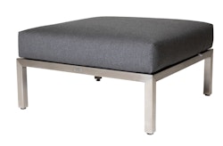 Diamond Garden Ottomane GOMERA Sun & Rain, Edelstahl / Tuvatextil (100 % Polyacryl) Schwarz/Silber