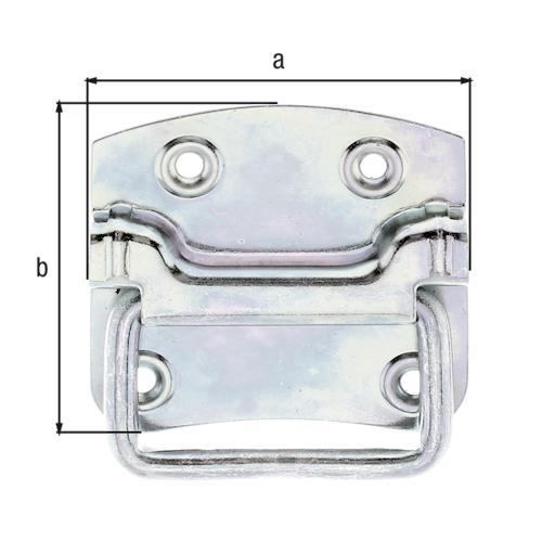 Alberts® Kistengriff, galvanisch verzinkt dickschichtpassiviert, Platte BxH 80x70 mm, Tiefe 11 mm 347505