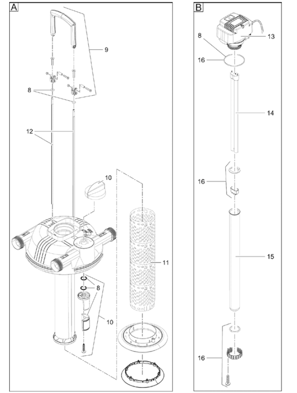 Explosionszeichnung Ersatzteile