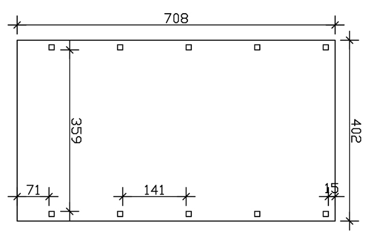 Skan Holz Friesland - Flachdach Caravan-Carport aus Nadelholz Breite 402 cm