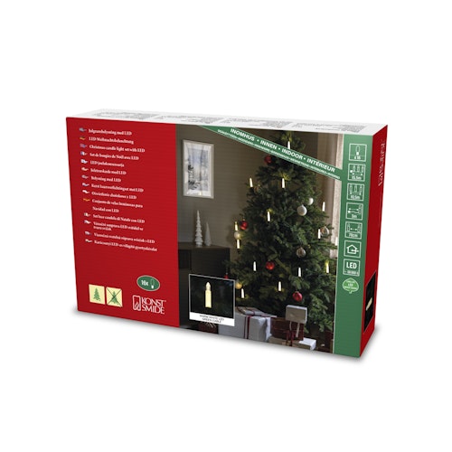 Konstsmide Weihnachtsbeleuchtung LED Baumkette,Topbirnen,16 warmweiße LEDs