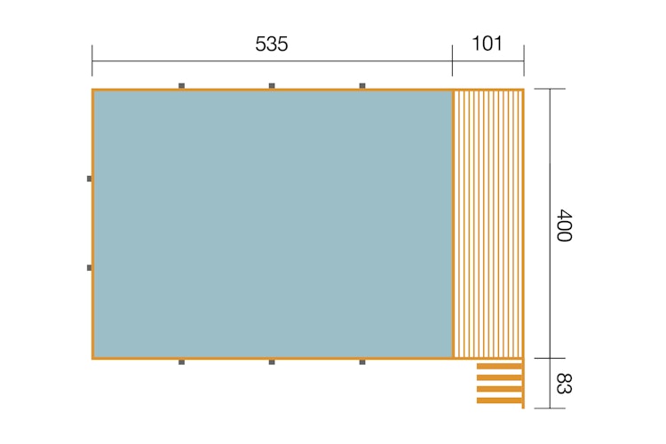 Weka Massivholzpool 595 Gr. 2 - 45 mm - 636 x 400 cm